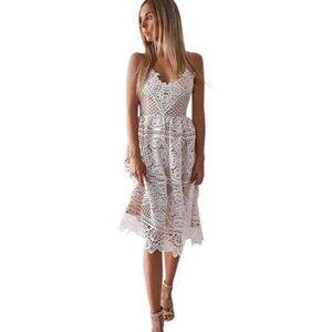 Two Sisters The Label Coquette Eyelet Mini Dress Womens Size 10 White Annabelle